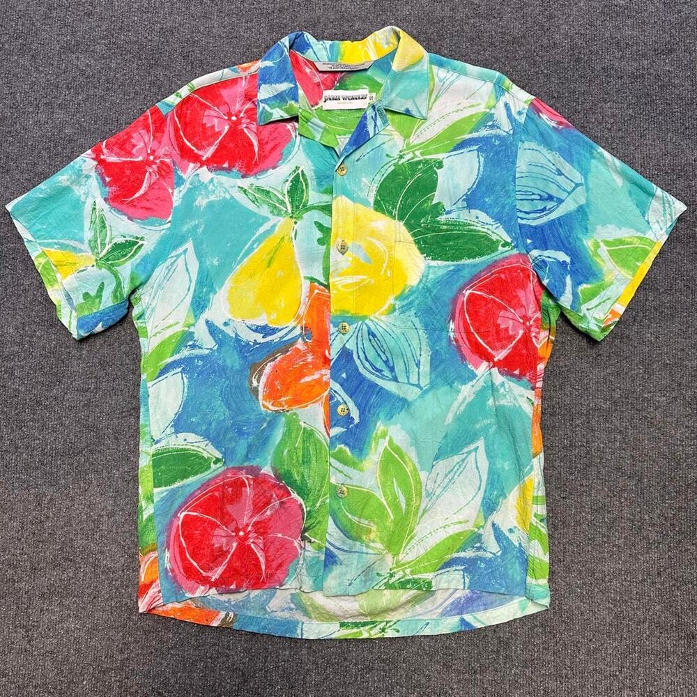Vtg Jams World Men’s Mystic Floral Hawaiian Shirt Japanese Rayon Button Up S